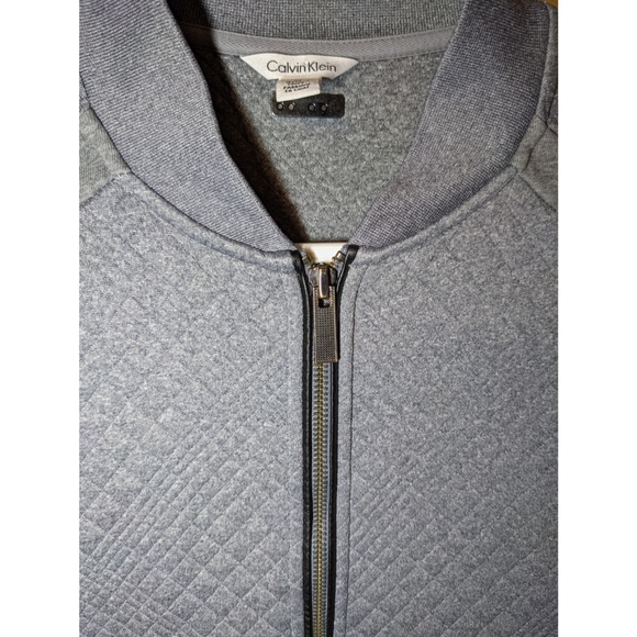 CALVIN KLEIN GREY FULL-ZIP MEN'S SWEATSHIRT - Picture 5 of 9